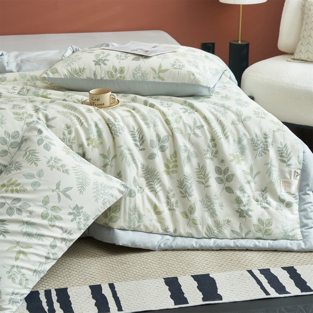 91家纺网 家纺一手货源 找家纺 恒爱家纺 2026新款全棉纯棉12868印花夏被夏凉被空调被 UJ夏瑾