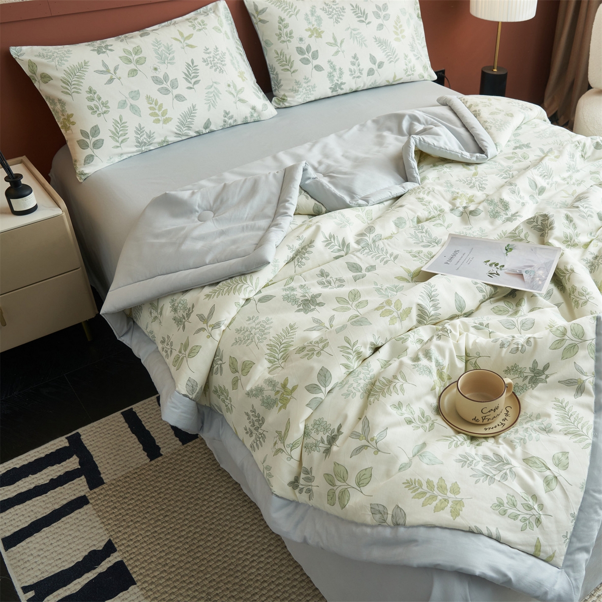 91家纺网 家纺一手货源 找家纺 恒爱家纺 2026新款全棉纯棉12868印花夏被夏凉被空调被 UJ夏瑾