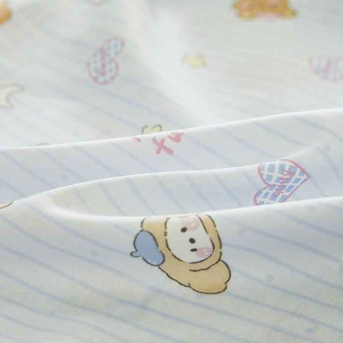 91家纺网 家纺一手货源 找家纺 翎盈家纺 2026款ins风小清新卡通纯棉乳胶枕专用枕套全棉波浪形枕头套 镜子海洋-兰