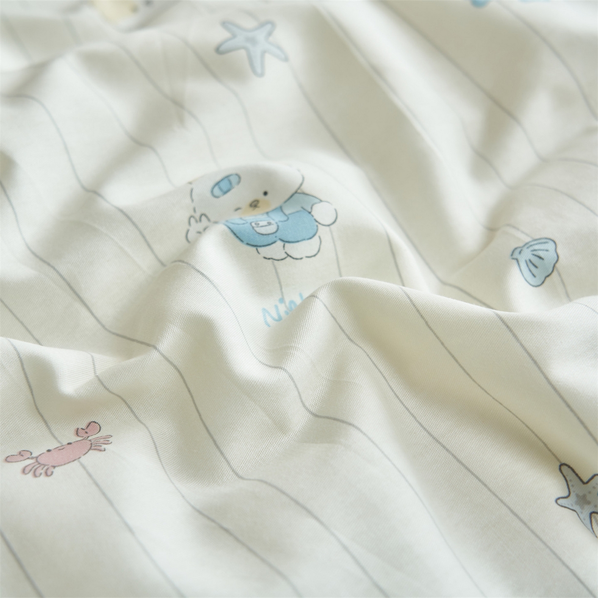 91家纺网 家纺一手货源 找家纺 恒爱家纺 2026新款全棉纯棉12868印花夏被夏凉被空调被 UJ小猫钓鱼