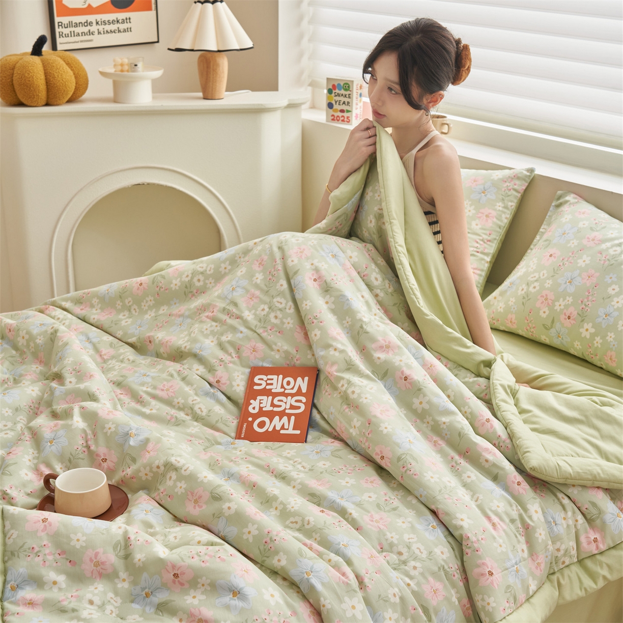 91家纺网 家纺一手货源 找家纺 恒爱家纺 2026新款全棉纯棉12868印花夏被夏凉被空调被 UML灿烂繁花