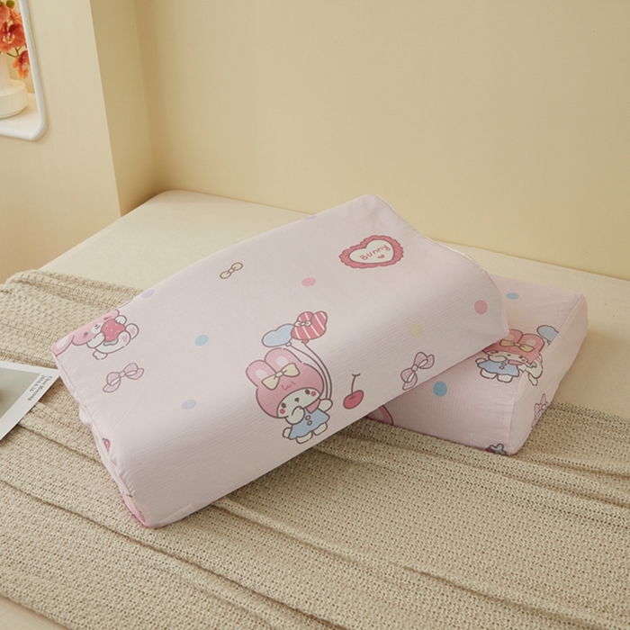 91家纺网 家纺一手货源 找家纺 翎盈家纺 2026款ins风小清新卡通纯棉乳胶枕专用枕套全棉波浪形枕头套 可乐贝儿