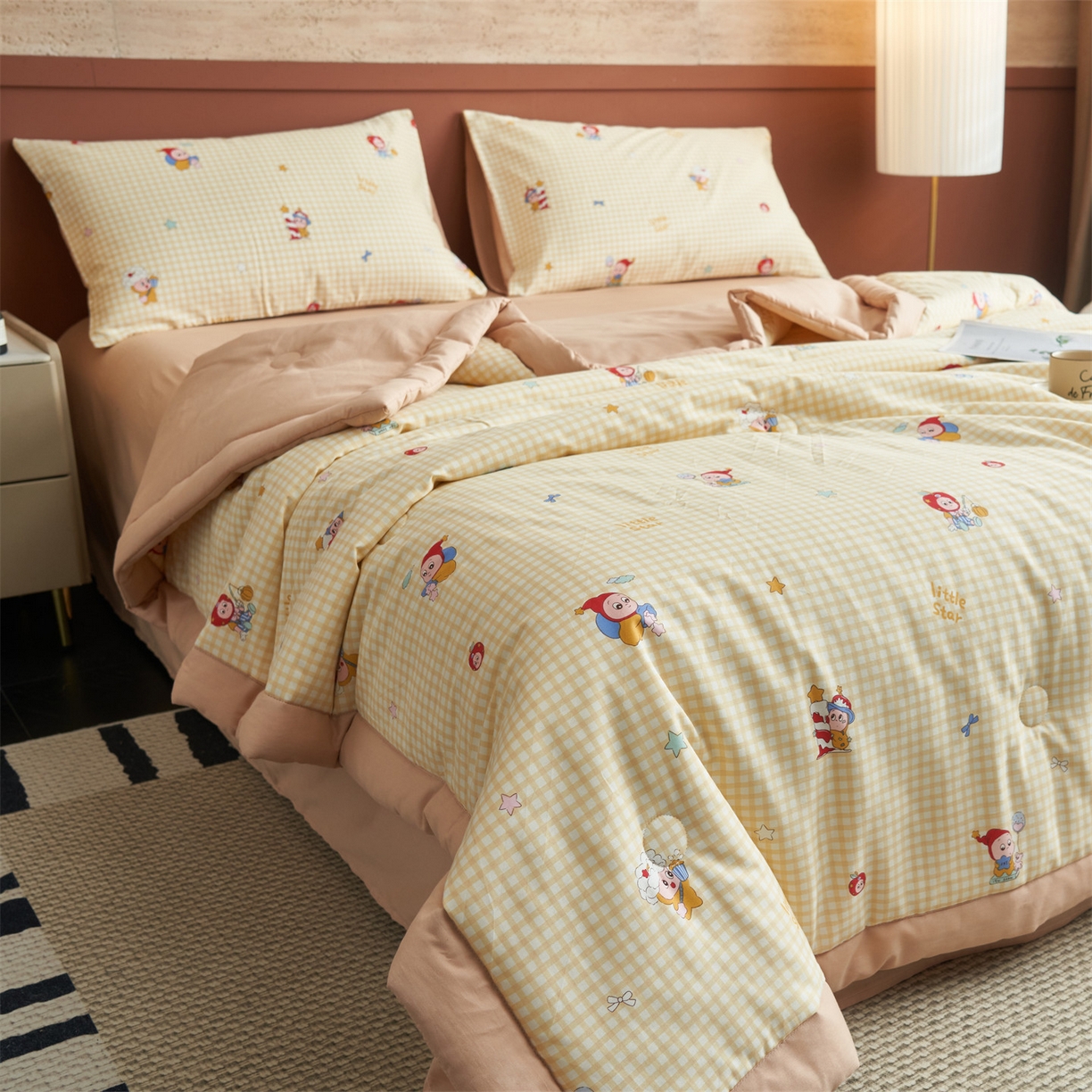 91家纺网 家纺一手货源 找家纺 恒爱家纺 2026新款全棉纯棉12868印花夏被夏凉被空调被 UML精灵王国