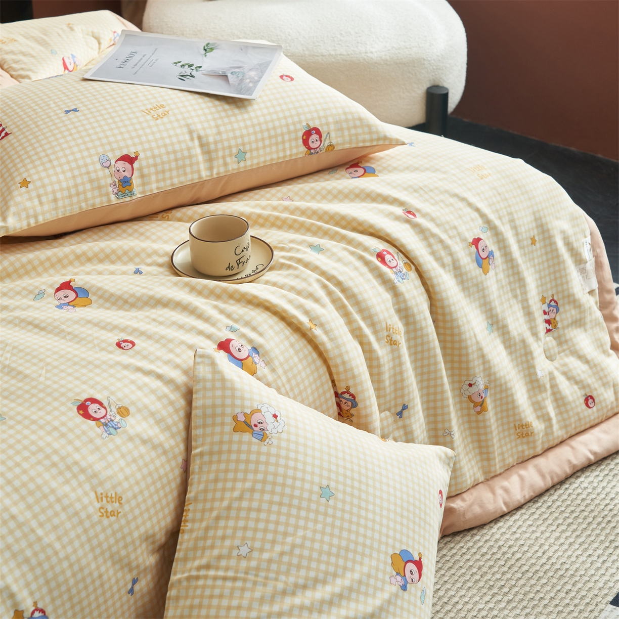 91家纺网 家纺一手货源 找家纺 恒爱家纺 2026新款全棉纯棉12868印花夏被夏凉被空调被 UML精灵王国