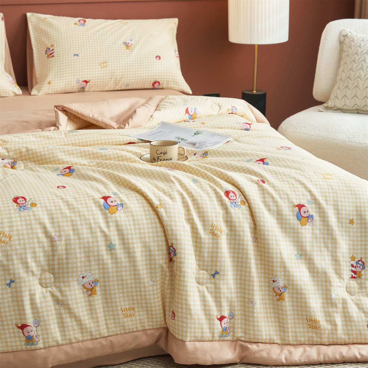 91家纺网 家纺一手货源 找家纺 恒爱家纺 2026新款全棉纯棉12868印花夏被夏凉被空调被 UML精灵王国