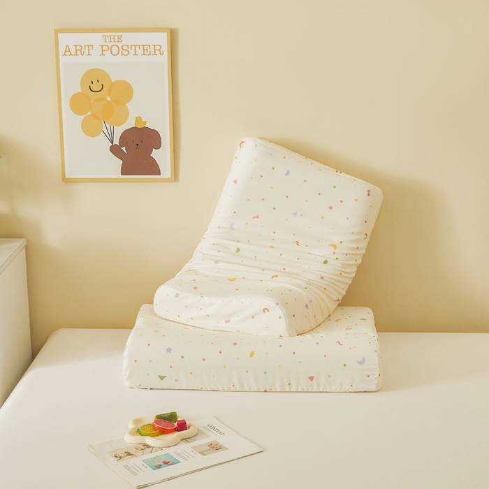 91家纺网 家纺一手货源 找家纺 翎盈家纺 2026款ins风小清新卡通纯棉乳胶枕专用枕套全棉波浪形枕头套 快乐魔法