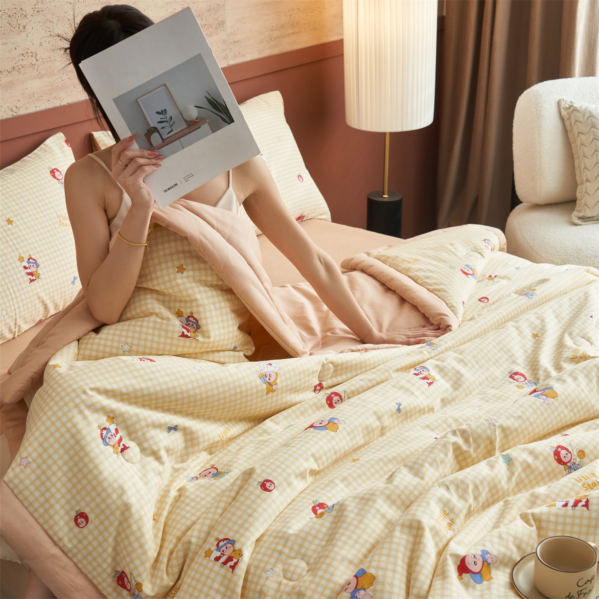 91家纺网 家纺一手货源 找家纺 恒爱家纺 2026新款全棉纯棉12868印花夏被夏凉被空调被 UML精灵王国