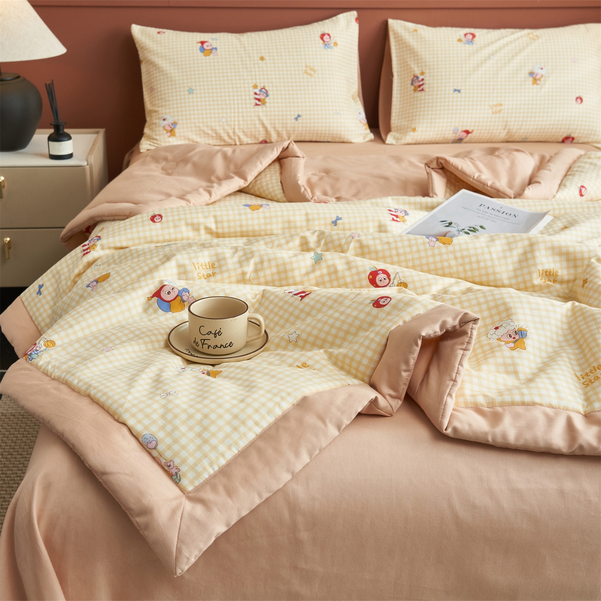 91家纺网 家纺一手货源 找家纺 恒爱家纺 2026新款全棉纯棉12868印花夏被夏凉被空调被 UML精灵王国