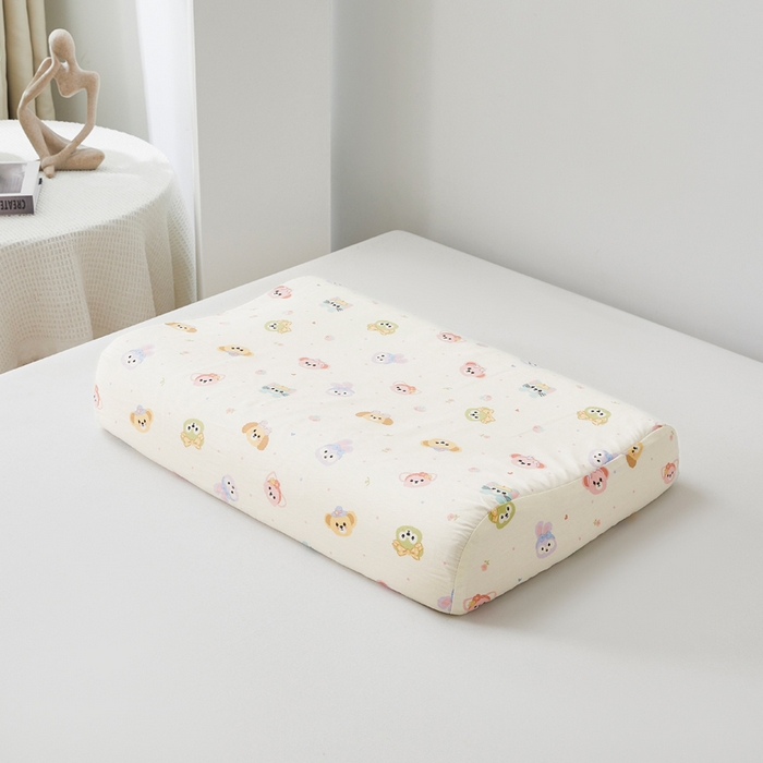 91家纺网 家纺一手货源 找家纺 翎盈家纺 2026款ins风小清新卡通纯棉乳胶枕专用枕套全棉波浪形枕头套 玛卡世界-米