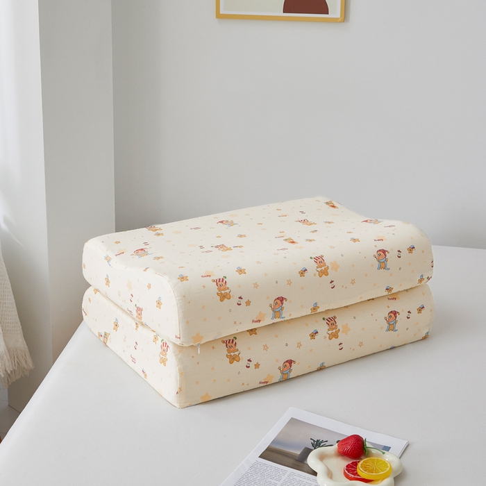 91家纺网 家纺一手货源 找家纺 翎盈家纺 2026款ins风小清新卡通纯棉乳胶枕专用枕套全棉波浪形枕头套 梦幻星星