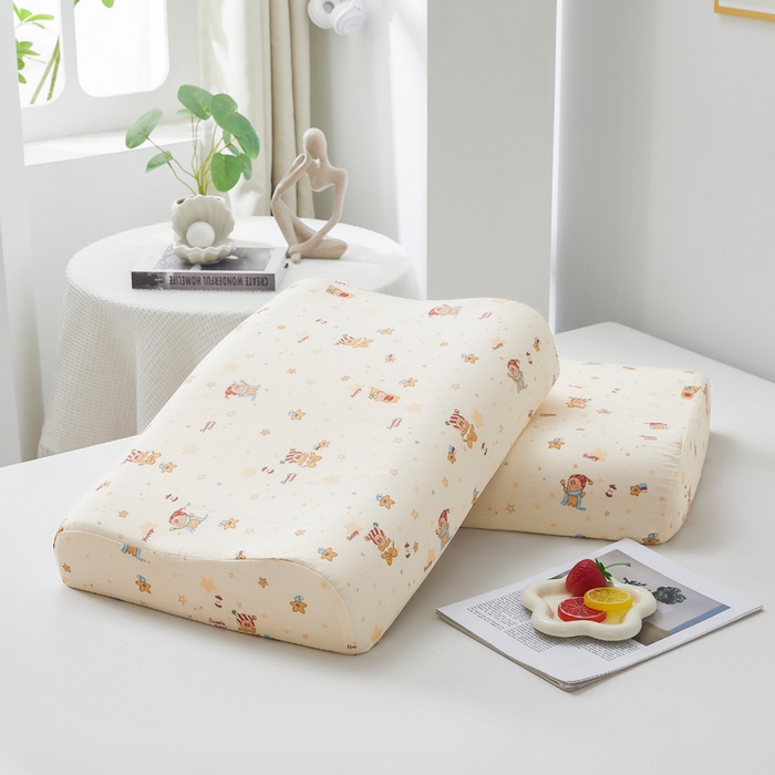 91家纺网 家纺一手货源 找家纺 翎盈家纺 2026款ins风小清新卡通纯棉乳胶枕专用枕套全棉波浪形枕头套 梦幻星星