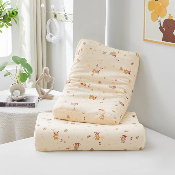 91家纺网 家纺一手货源 找家纺 翎盈家纺 2026款ins风小清新卡通纯棉乳胶枕专用枕套全棉波浪形枕头套 梦幻星星