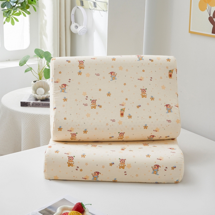 91家纺网 家纺一手货源 找家纺 翎盈家纺 2026款ins风小清新卡通纯棉乳胶枕专用枕套全棉波浪形枕头套 梦幻星星