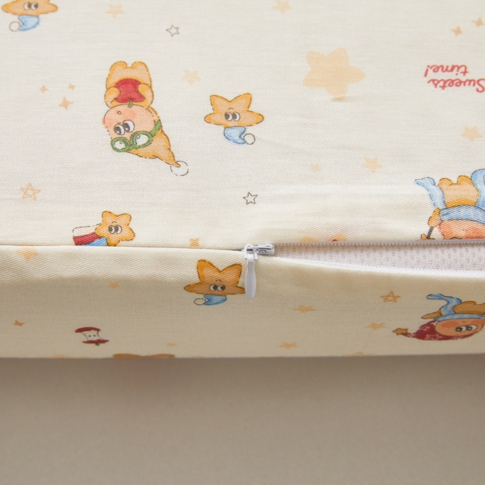 91家纺网 家纺一手货源 找家纺 翎盈家纺 2026款ins风小清新卡通纯棉乳胶枕专用枕套全棉波浪形枕头套 梦幻星星