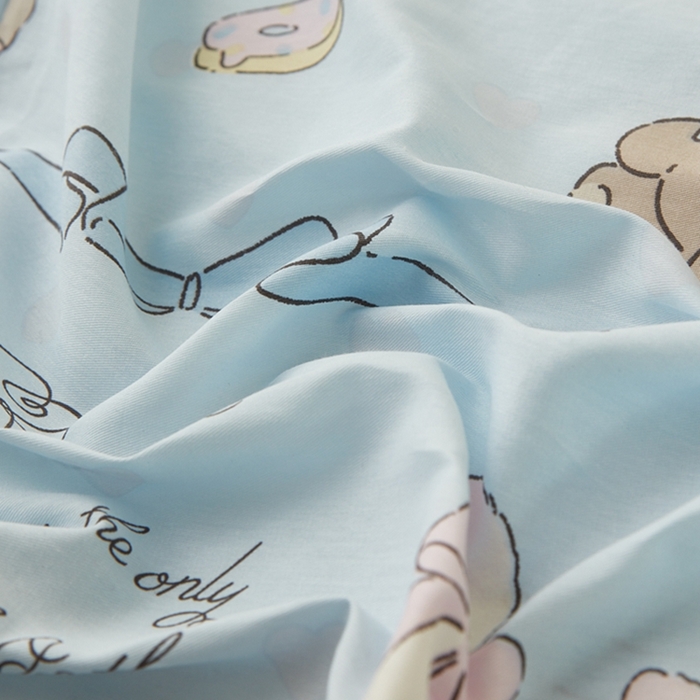 91家纺网 家纺一手货源 找家纺 翎盈家纺 2026款ins风小清新卡通纯棉乳胶枕专用枕套全棉波浪形枕头套 奶油阿布-蓝