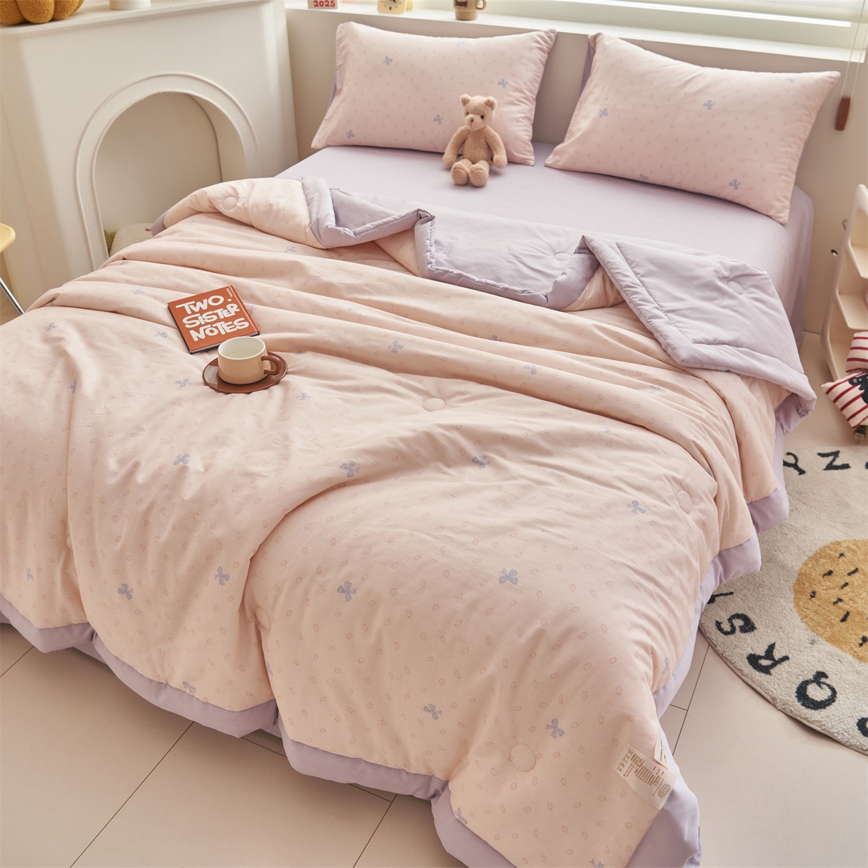 91家纺网 家纺一手货源 找家纺 恒爱家纺 2026新款全棉纯棉12868印花夏被夏凉被空调被 UML甜美春日