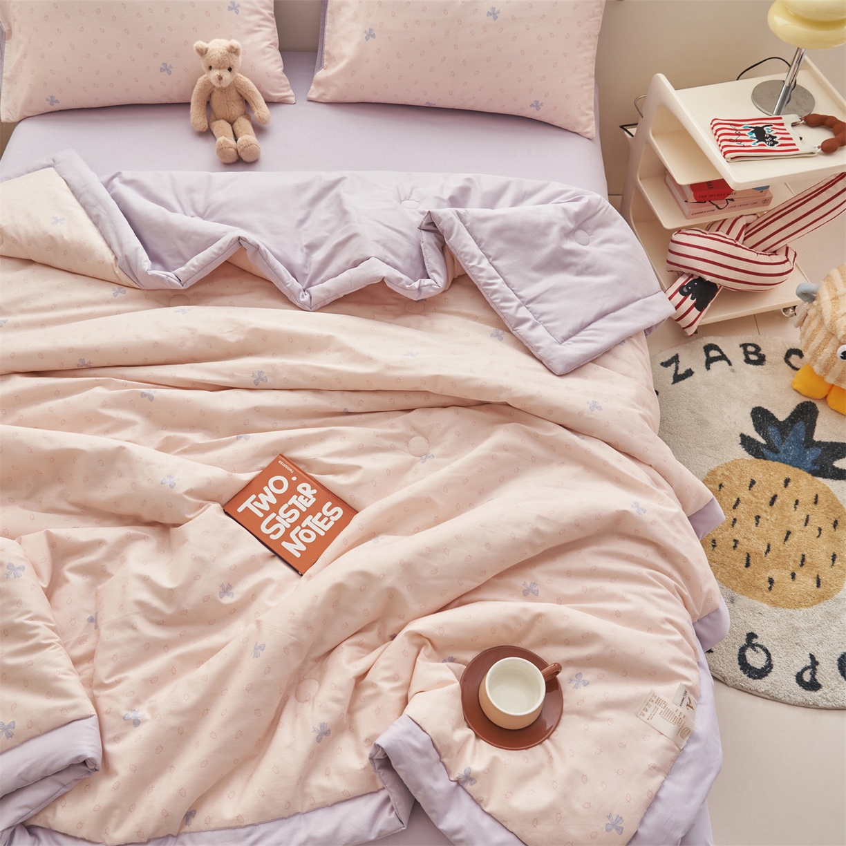 91家纺网 家纺一手货源 找家纺 恒爱家纺 2026新款全棉纯棉12868印花夏被夏凉被空调被 UML甜美春日