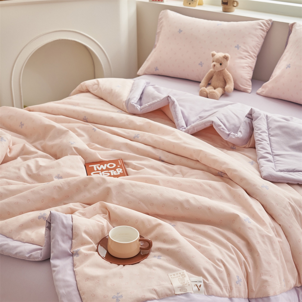 91家纺网 家纺一手货源 找家纺 恒爱家纺 2026新款全棉纯棉12868印花夏被夏凉被空调被 UML甜美春日