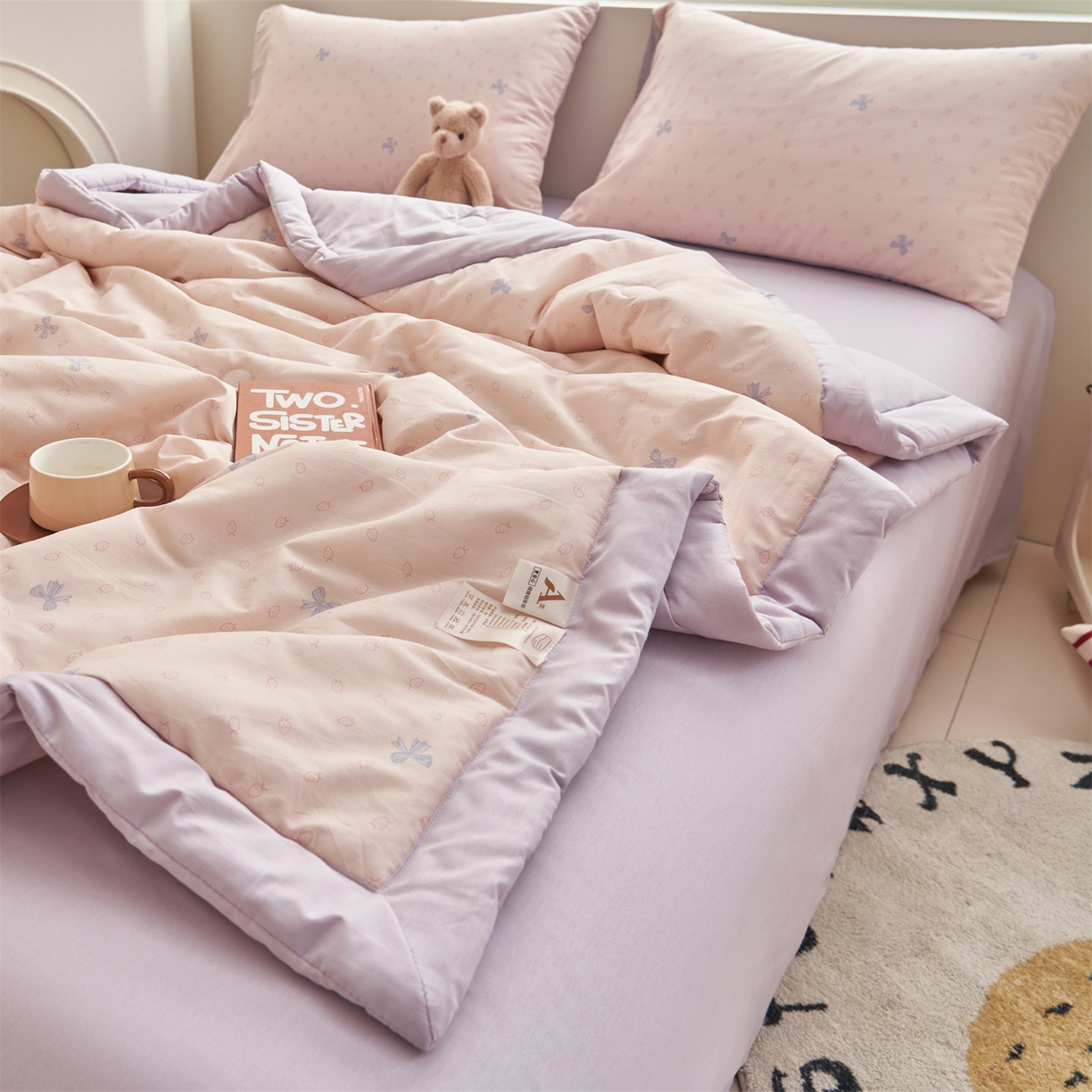 91家纺网 家纺一手货源 找家纺 恒爱家纺 2026新款全棉纯棉12868印花夏被夏凉被空调被 UML甜美春日