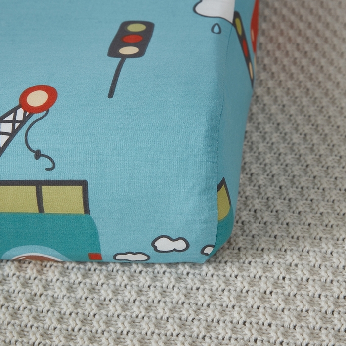 91家纺网 家纺一手货源 找家纺 翎盈家纺 2026款ins风小清新卡通纯棉乳胶枕专用枕套全棉波浪形枕头套 汽车小镇