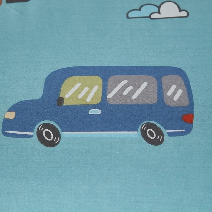 91家纺网 家纺一手货源 找家纺 翎盈家纺 2026款ins风小清新卡通纯棉乳胶枕专用枕套全棉波浪形枕头套 汽车小镇