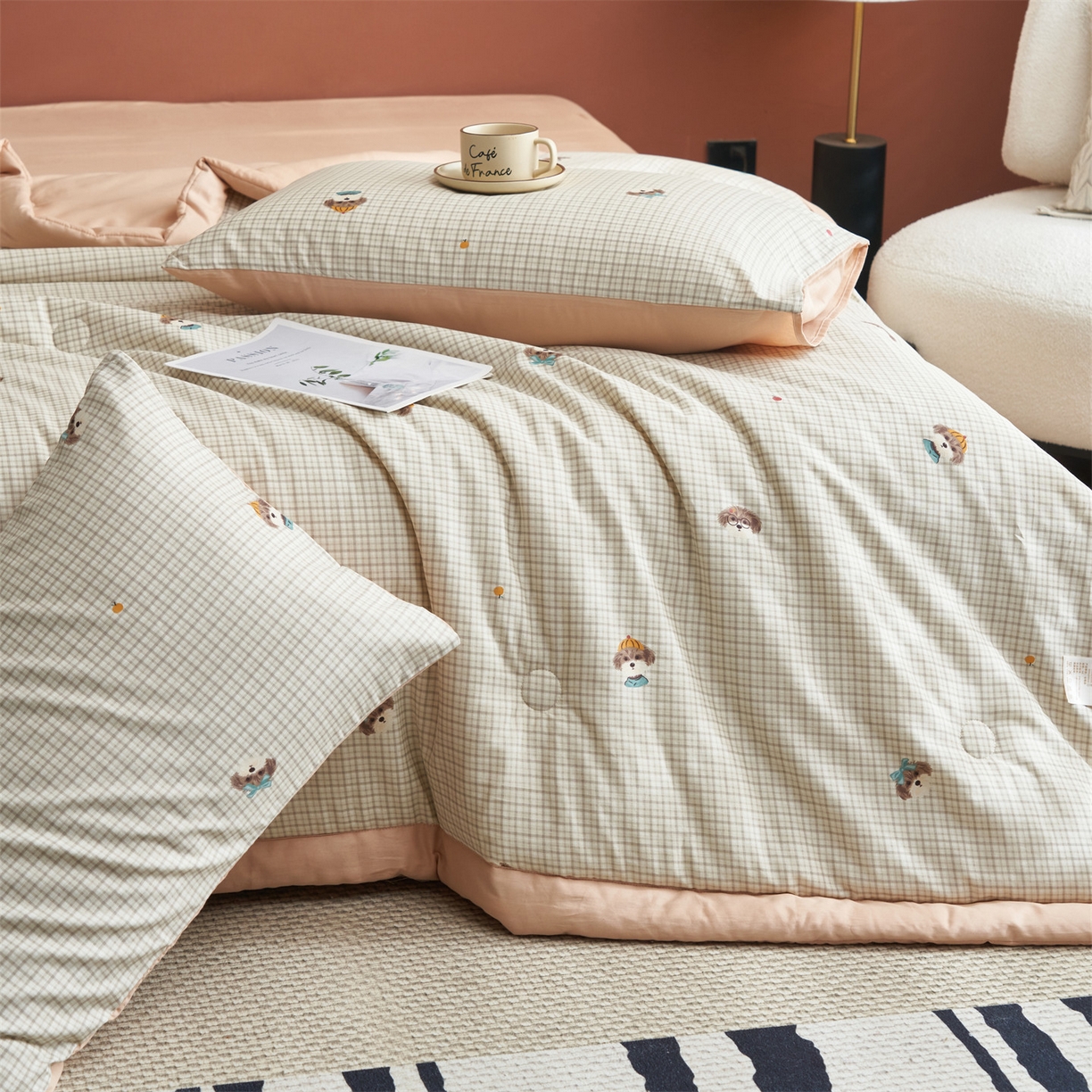 91家纺网 家纺一手货源 找家纺 恒爱家纺 2026新款全棉纯棉12868印花夏被夏凉被空调被 UML小布丁