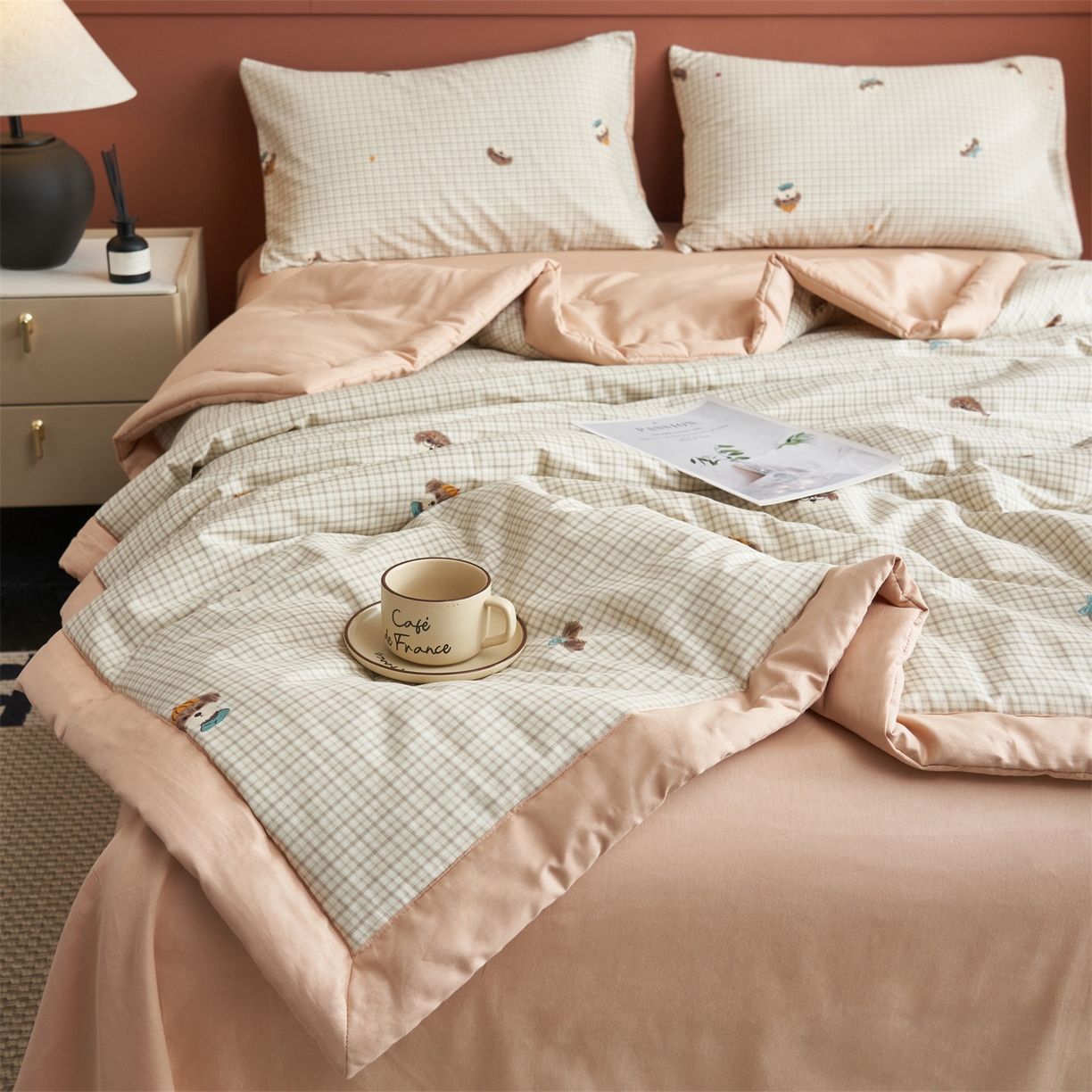 91家纺网 家纺一手货源 找家纺 恒爱家纺 2026新款全棉纯棉12868印花夏被夏凉被空调被 UML小布丁