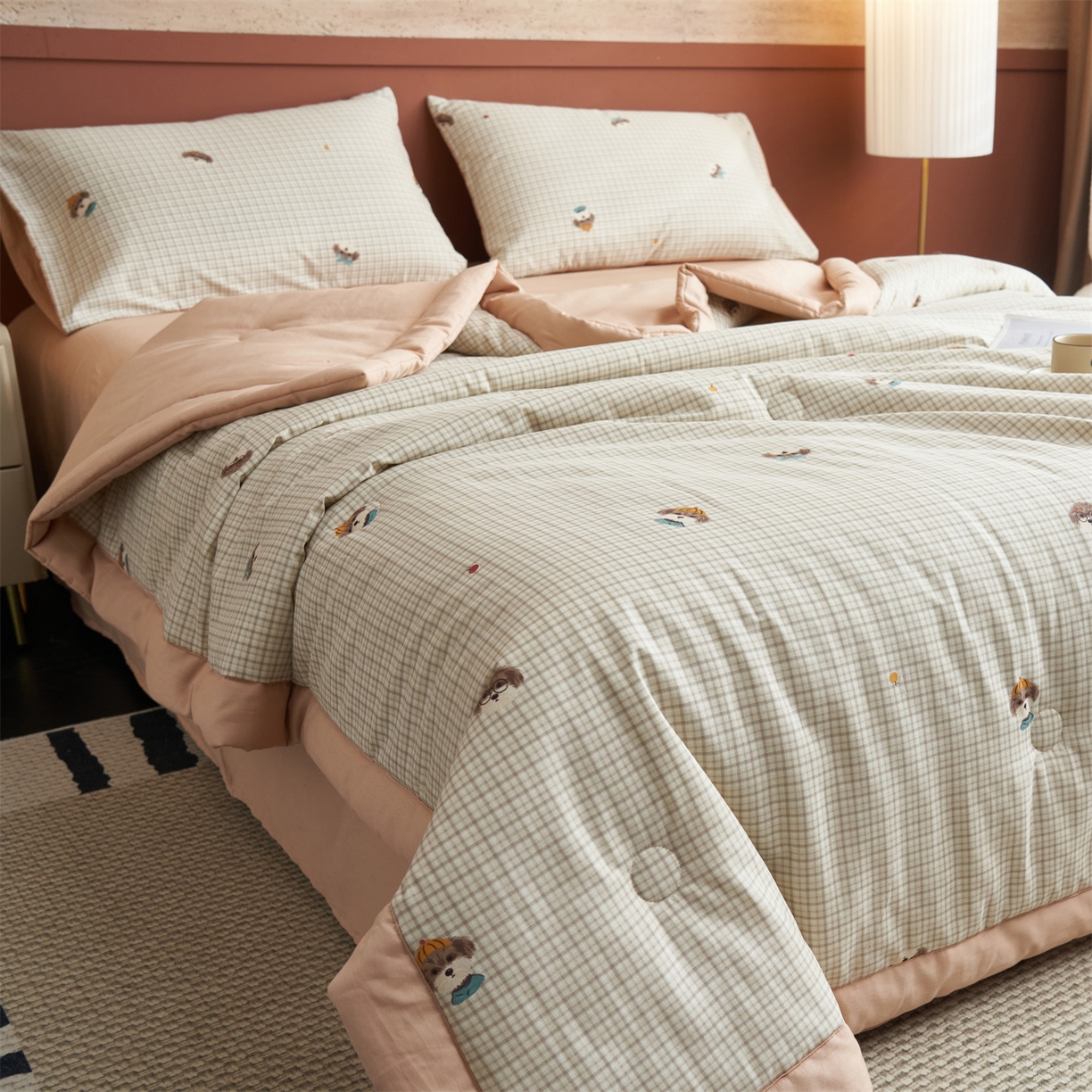 91家纺网 家纺一手货源 找家纺 恒爱家纺 2026新款全棉纯棉12868印花夏被夏凉被空调被 UML小布丁