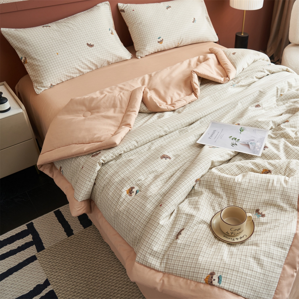 91家纺网 家纺一手货源 找家纺 恒爱家纺 2026新款全棉纯棉12868印花夏被夏凉被空调被 UML小布丁