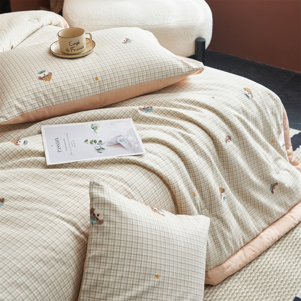 91家纺网 家纺一手货源 找家纺 恒爱家纺 2026新款全棉纯棉12868印花夏被夏凉被空调被 UML小布丁