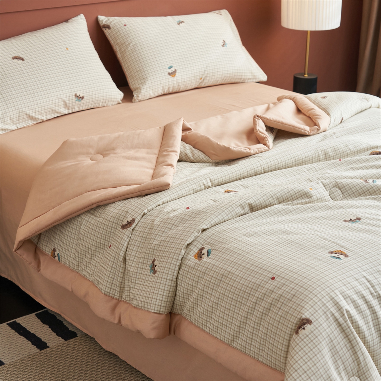 91家纺网 家纺一手货源 找家纺 恒爱家纺 2026新款全棉纯棉12868印花夏被夏凉被空调被 UML小布丁