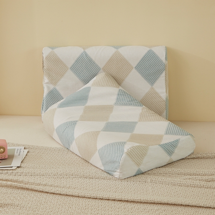 91家纺网 家纺一手货源 找家纺 翎盈家纺 2026款ins风小清新卡通纯棉乳胶枕专用枕套全棉波浪形枕头套 瑞吉斯-兰