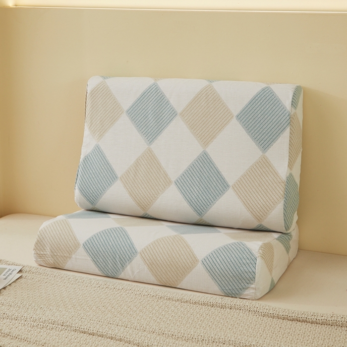 91家纺网 家纺一手货源 找家纺 翎盈家纺 2026款ins风小清新卡通纯棉乳胶枕专用枕套全棉波浪形枕头套 瑞吉斯-兰