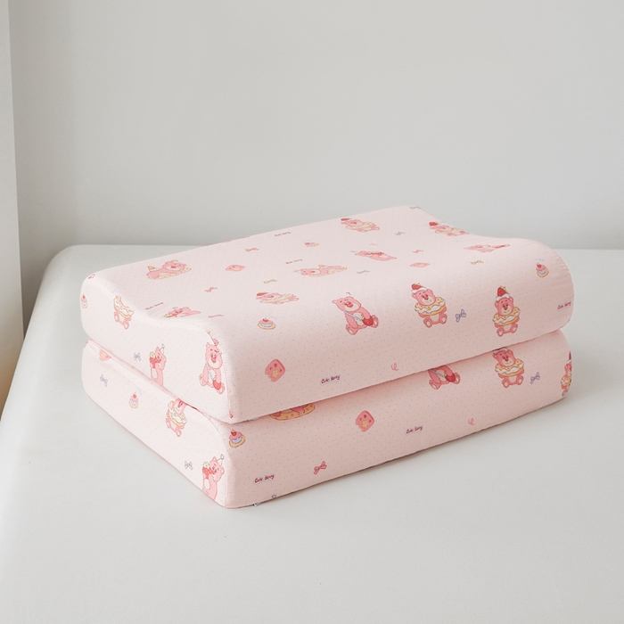 91家纺网 家纺一手货源 找家纺 翎盈家纺 2026款ins风小清新卡通纯棉乳胶枕专用枕套全棉波浪形枕头套 童话街