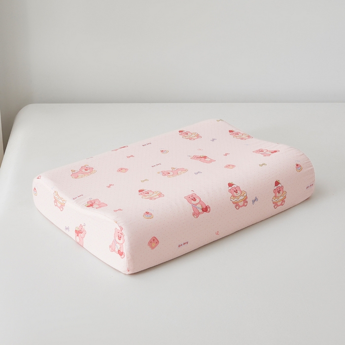 91家纺网 家纺一手货源 找家纺 翎盈家纺 2026款ins风小清新卡通纯棉乳胶枕专用枕套全棉波浪形枕头套 童话街