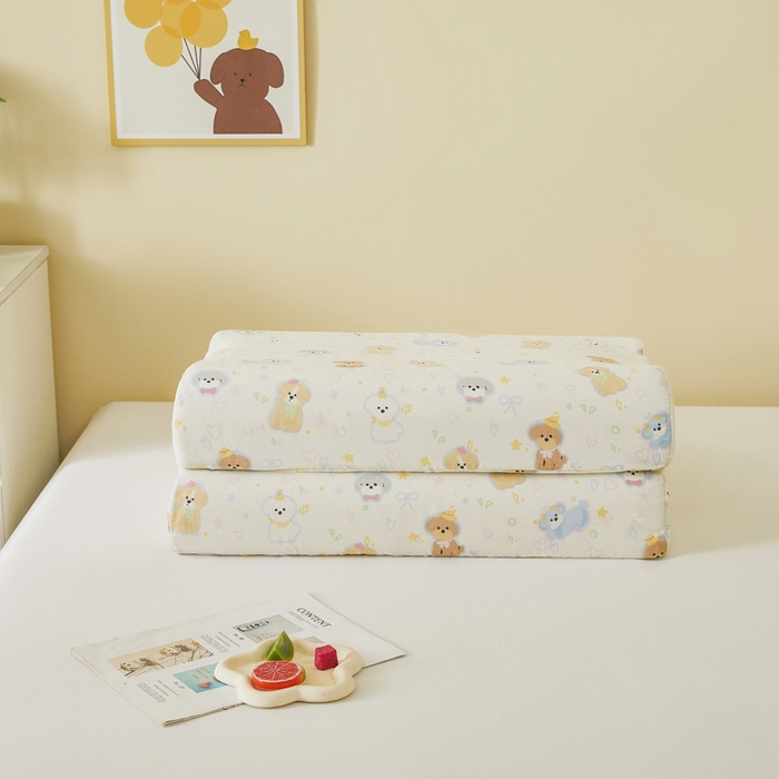 91家纺网 家纺一手货源 找家纺 翎盈家纺 2026款ins风小清新卡通纯棉乳胶枕专用枕套全棉波浪形枕头套 童趣绘彩