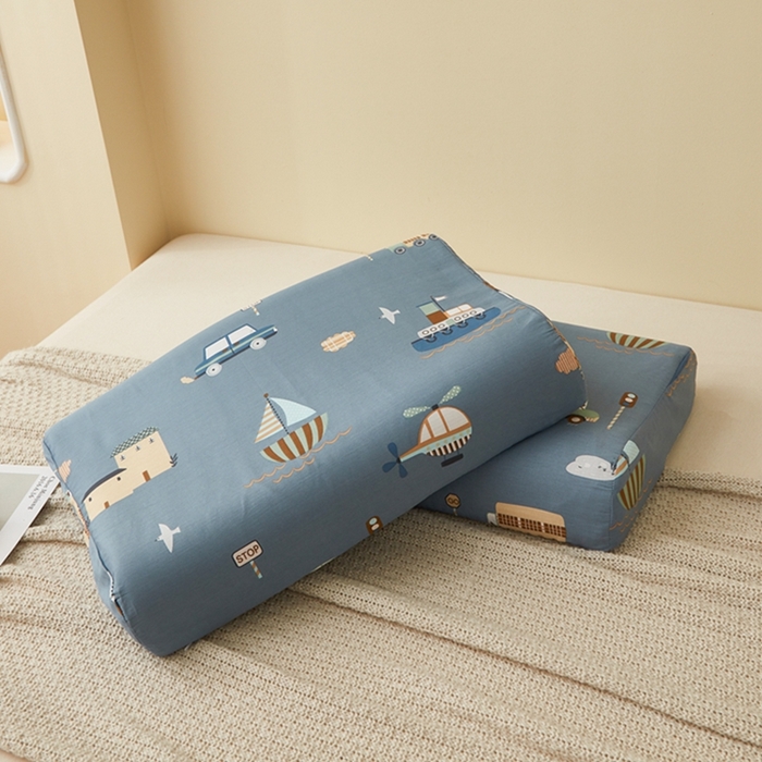 91家纺网 家纺一手货源 找家纺 翎盈家纺 2026款ins风小清新卡通纯棉乳胶枕专用枕套全棉波浪形枕头套 玩具乐园-兰