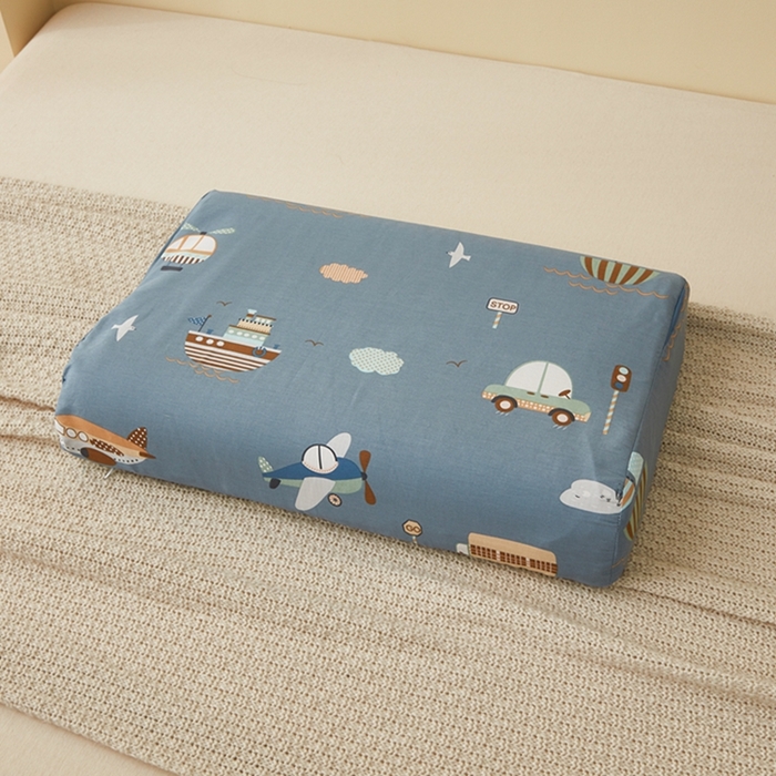 91家纺网 家纺一手货源 找家纺 翎盈家纺 2026款ins风小清新卡通纯棉乳胶枕专用枕套全棉波浪形枕头套 玩具乐园-兰