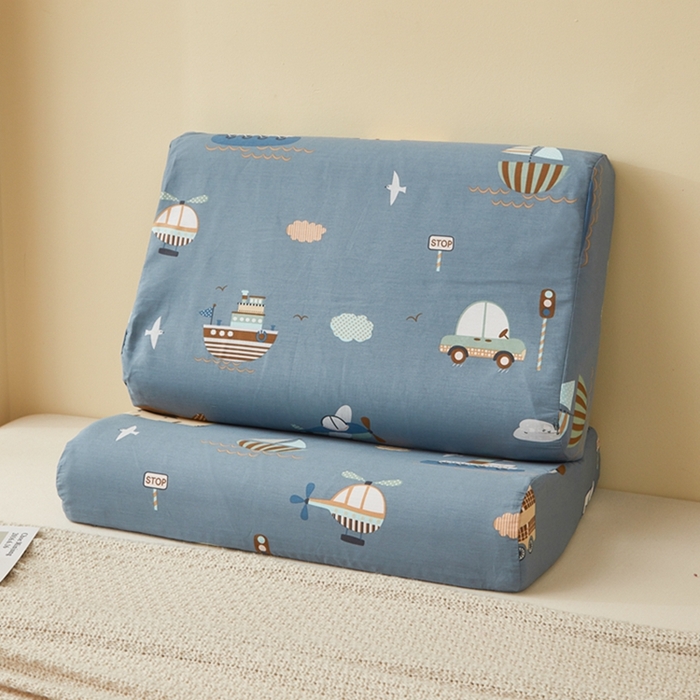 91家纺网 家纺一手货源 找家纺 翎盈家纺 2026款ins风小清新卡通纯棉乳胶枕专用枕套全棉波浪形枕头套 玩具乐园-兰