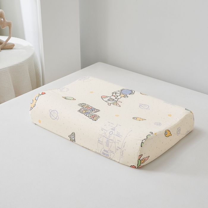 91家纺网 家纺一手货源 找家纺 翎盈家纺 2026款ins风小清新卡通纯棉乳胶枕专用枕套全棉波浪形枕头套 星际仔仔