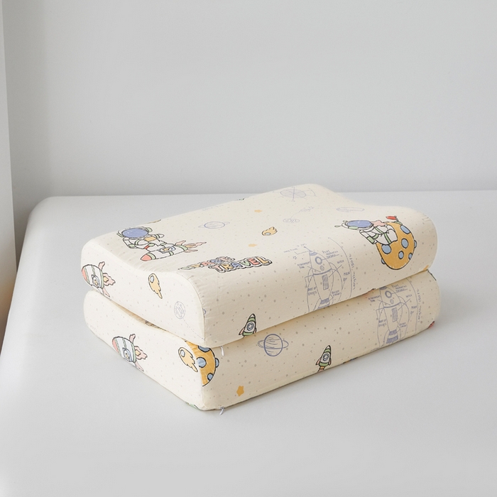 91家纺网 家纺一手货源 找家纺 翎盈家纺 2026款ins风小清新卡通纯棉乳胶枕专用枕套全棉波浪形枕头套 星际仔仔