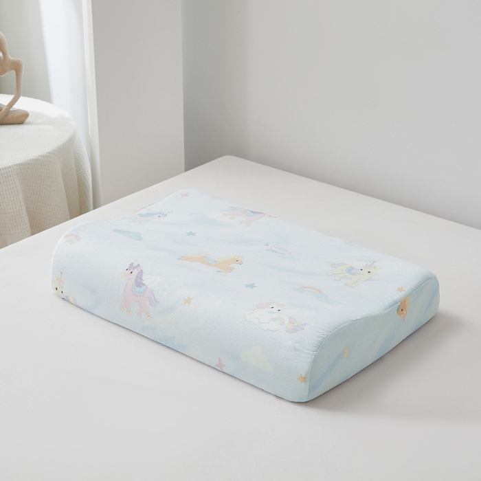 91家纺网 家纺一手货源 找家纺 翎盈家纺 2026款ins风小清新卡通纯棉乳胶枕专用枕套全棉波浪形枕头套 星芒小马