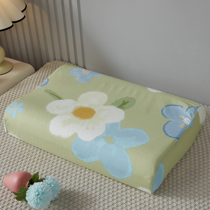 91家纺网 家纺一手货源 找家纺 翎盈家纺 2026款ins风小清新卡通纯棉乳胶枕专用枕套全棉波浪形枕头套 雅秀