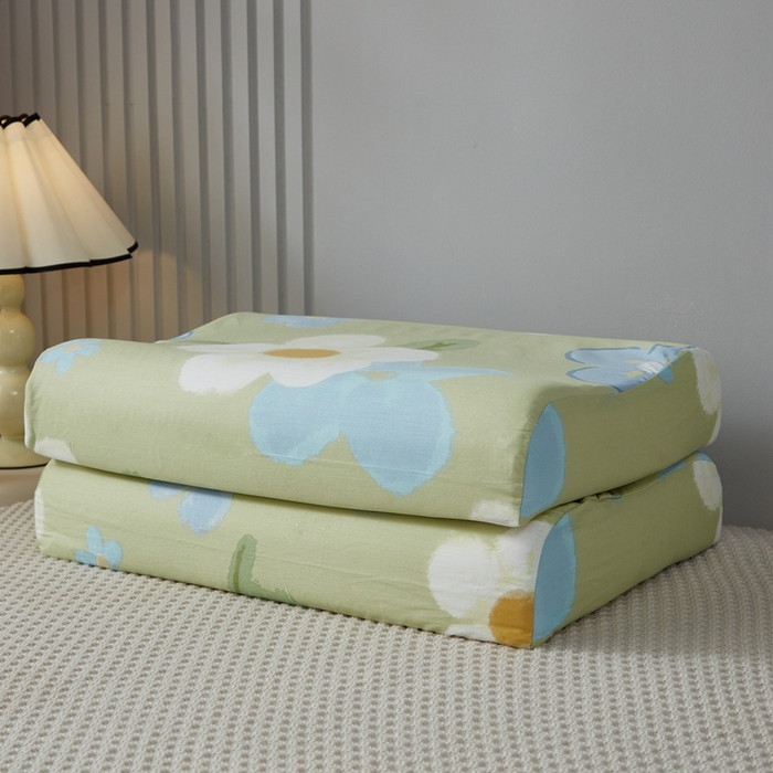 91家纺网 家纺一手货源 找家纺 翎盈家纺 2026款ins风小清新卡通纯棉乳胶枕专用枕套全棉波浪形枕头套 雅秀