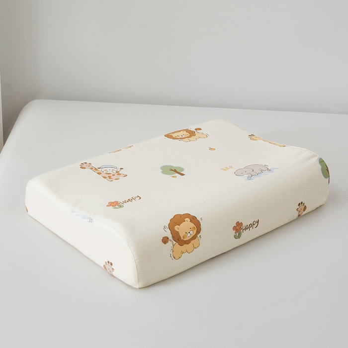 91家纺网 家纺一手货源 找家纺 翎盈家纺 2026款ins风小清新卡通纯棉乳胶枕专用枕套全棉波浪形枕头套 游乐园