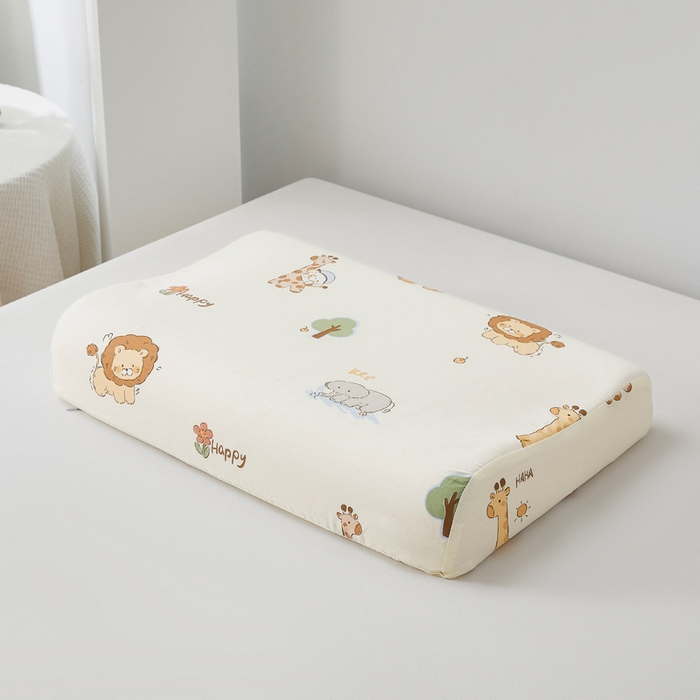 91家纺网 家纺一手货源 找家纺 翎盈家纺 2026款ins风小清新卡通纯棉乳胶枕专用枕套全棉波浪形枕头套 游乐园