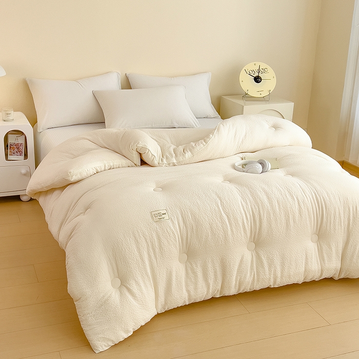 91家纺网 家纺一手货源 找家纺 （总）好尚居 2026新款纯色亲肤皱皱纱大豆纤维被被子被芯