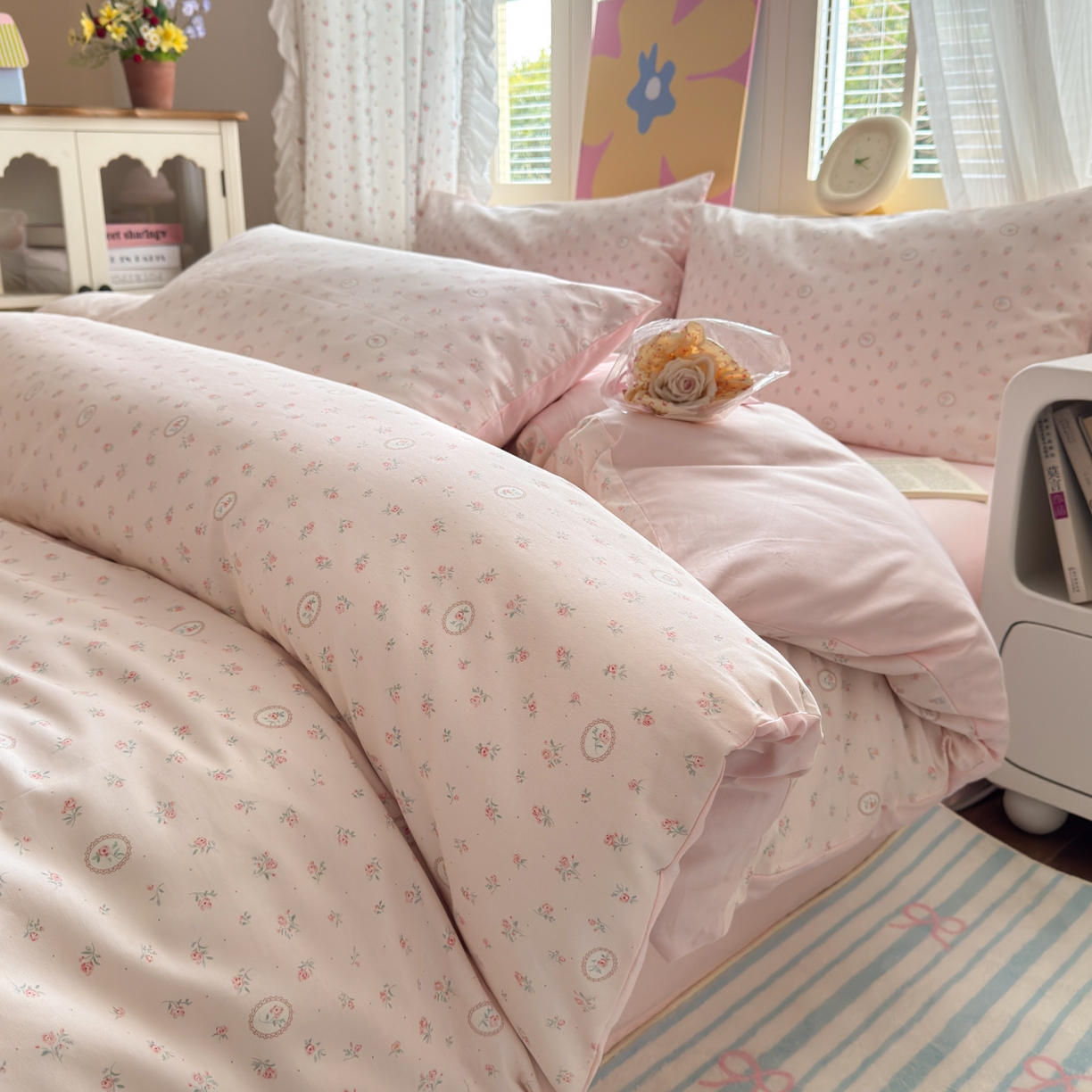 91家纺网 家纺一手货源 找家纺 （总）优彩 2026新款13372碎花系列全棉四件套