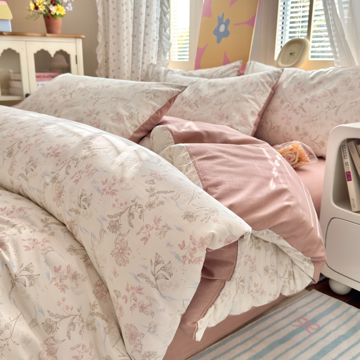 91家纺网 家纺一手货源 找家纺 （总）优彩 2026新款13372碎花系列全棉四件套