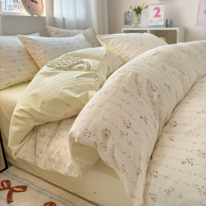 91家纺网 家纺一手货源 找家纺 （总）优彩 2026新款13372碎花系列全棉四件套